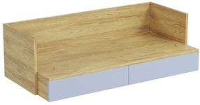 Rakstāmgalds ar atvilktnēm Mobius 2S, 110 cm x 55 cm, 38 cm, ozola krās./gaiši zila krās.