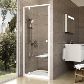 Dušo durys Ravak Pivot PDOP1-90, 90 cm x 190 cm, skaidri sp./balta sp./grūdintas