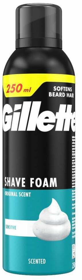 Skūšanās putas Gillette Original Scent Sensitive, 250 ml