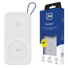 Nešiojamas įkroviklis (Power bank) 3MK Pastelup, 10000 mAh, 22.5 W, balta sp.