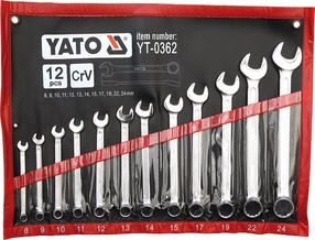 Kombinuotų raktų rinkinys Yato YT-0362, 8 - 24 mm