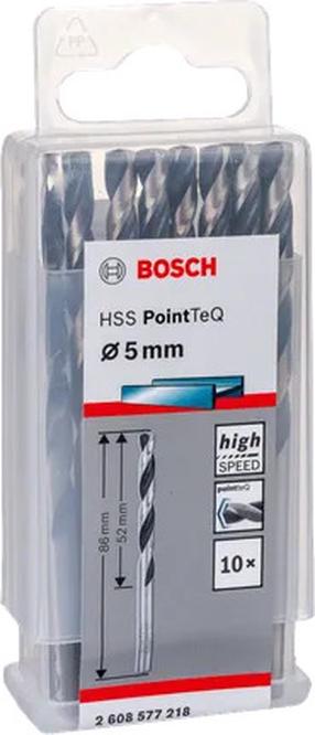 Metalo grąžtų rinkinys Bosch PointTeQ, metalas, hss, cilindrinis, 5 mm x 8.6 cm