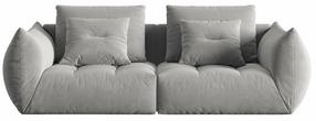 Modulinė sofa Micadoni Bloom Velvet, pilka sp., 232 x 106 cm x 95 cm