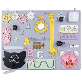 Развивающая доска, сенсорика, манипуляция Pink Clock, фиолетовый цв.