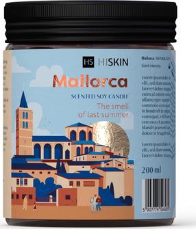 Svece, aromātiskā HiSkin Mallorca, melna krās./daudzkrāsaina