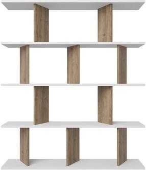 Grīdas plaukts Kalune Design Grace 875ZNA4618, balts krās./valriekstu krās., 141 cm x 120 cm x 24.6 cm