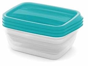 Pārtikas kastes komplekts Curver Vedo, 1 l, 19 cm x 14 cm, zaļa krās., 3 gab.