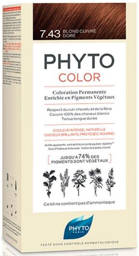 Juuksevärv Phyto Phytocolor, golden copper blonde v., 7.43, 112 ml