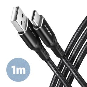 Кабель Axagon BUCM-AM10AB USB A, USB Type C, 1 м, черный цв.