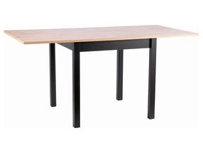 Stalas išskleidžiamas, ąžuolo sp./juoda sp., 80 - 160 cm x 80 cm x 78 cm