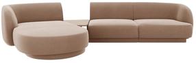 Modulinė sofa Micadoni Miley Blu40, rusva sp., kairinė, 300 x 144 cm x 70 cm