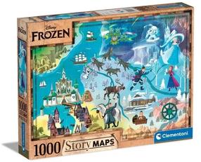 Dėlionė Clementoni Disney Maps Frozen 39784, 50 cm x 70 cm, 1000 vnt., įvairių spalvų