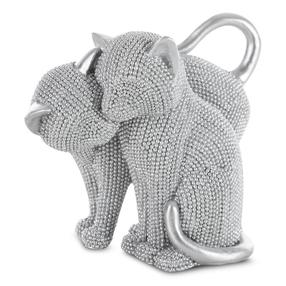 Dekoratyvinė figūrėlė Eldo Cats, sidabro sp., 10 cm x 16 cm x 13 cm