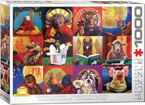 Dėlionė Eurographics Chinese Calendar 6000-5694, 67.6 cm x 48.9 cm, 1000 vnt., įvairių spalvų