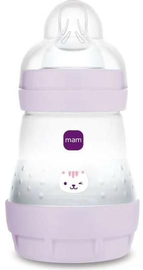 Kūdikių buteliukas Mam Baby Perfect Start, 160 ml, 0 mėn., skaidri sp./violetinė sp.