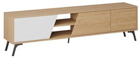 TV staliukas Kalune Design Fiona, ąžuolo sp./balta sp., 35.6 cm x 180 cm x 48 cm