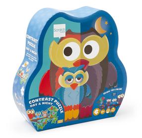 Puzle Scratch Europe Owl Day Night, 40 cm x 63 cm, 39 gab., daudzkrāsaina
