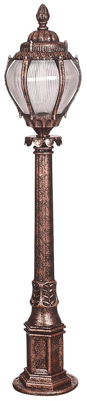 Pastatomas lauko šviestuvas Opviq BSU-68202-BKR-B, 60W, E27, IP65, bronzos sp./ruda sp., 20 cm x 95 cm