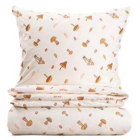 Patalynės užvalkalų komplektas Homla Shroom 241561, rudas/baltas, 160 x 200 cm