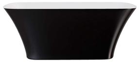 Vonia, laisvai pastatoma Besco Assos S-Line Black&White, 160 cm x 70 cm x 59 cm, stačiakampis, balta sp./juoda sp.