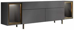 TV skapītis Kalune Design Zenith, antracīta krās./zelta krās., 32 cm x 180 cm x 55 cm