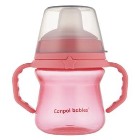 Puodelis su snapeliu Canpol Babies Spout FirstCup 56/614, 150 ml, 6+ mėn., plastikas/silikonas, rožinė sp.