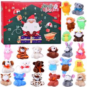 Плюшевая игрушка, "адвент-календарь" Merry Christmas, многоцветный, 6 см, 24 шт.