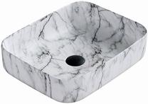 Vonios praustuvas Mexen Carla, keramika, 50 cm x 39 cm x 13 cm, balta sp./pilka sp./šviesiai pilka sp.