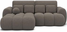 Kampinė sofa - lova Covelion Bouclé Royal 20, ruda sp., kairinė, 167 x 260 cm x 105 cm