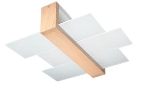 Lampa griesti Sollux Plafond Feniks 2 5902622425788, E27, 2 x 60 W, brūna krās. / balta krās.