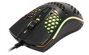Vadu spēļu pele Rebeltec Ghost, ar vadu pie usb / ps/2, melna krās.