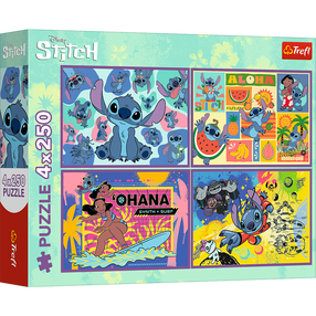 Puzle 4in1 Trefl Disney Stitch, 18 cm x 27.5 cm, 1000 gab., daudzkrāsaina