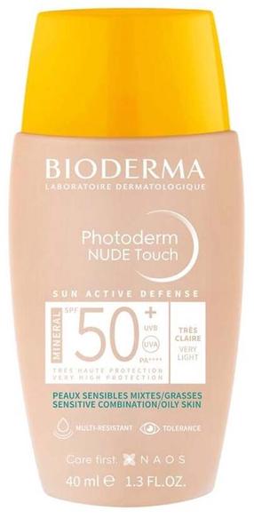 Средство для ухода за загаром для ног Bioderma Photoderm Nude Touch Very Light SPF50+, 40 мл