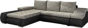 Kampinė sofa Ontario Berlin 01, Soft 11, juoda sp./pilka sp., kairinė, 200 x 296 cm x 88 cm