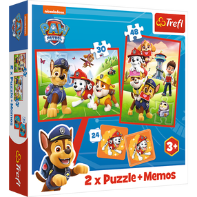 Puzle 2in1 Trefl Paw Patrol 93337T, 20.5 cm x 27.5 cm, 78 gab., daudzkrāsaina