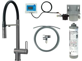 Virtuvinis maišytuvas su vandens filtro jungtimi Deante Magnetic BRMFD75M, juoda sp./titano sp.