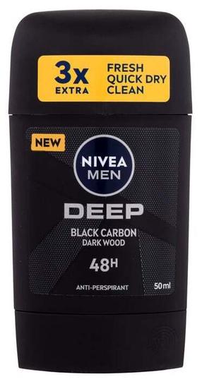 Meeste deodorant Nivea Deep Black Carbon Dark Wood Antiperspirant, 50 ml