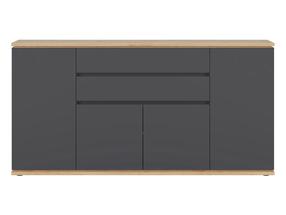 Komoda Yamael, ąžuolo sp./grafito sp., 93 cm x 184 cm x 42 cm