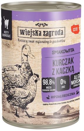 Šlapias kačių maistas Wiejska Zagroda Chicken With Duck, vištiena, 0.4 kg