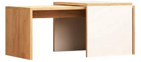 Журнальный столик Kalune Design Nuguso, дубовый цв./белый цв., 40 см x 90 см x 42 см