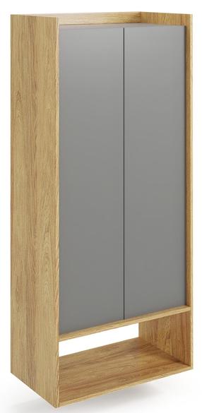 Spinta Mobius 2D, ąžuolo sp./pilka sp., 78 cm x 41 cm x 179 cm