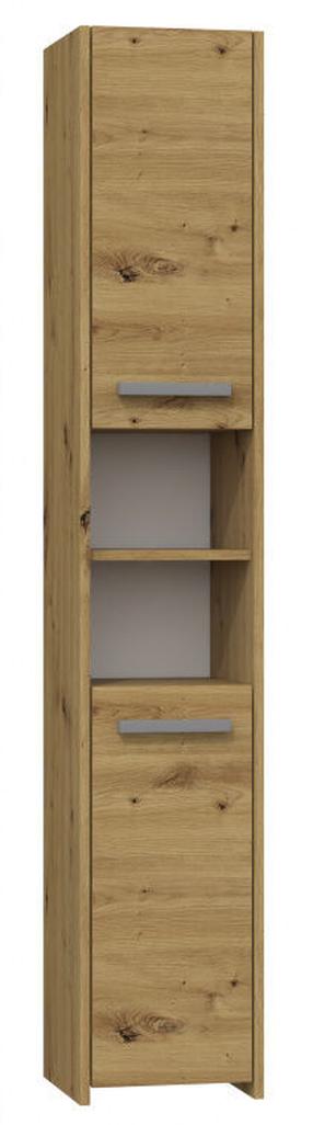 Laisvai pastatoma vonios spinta S30, ąžuolo, 30 cm x 30 cm x 170 cm