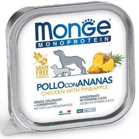 Влажный корм для собак Monge Monoprotein Chicken/Pineapples, курица, 0.15 кг