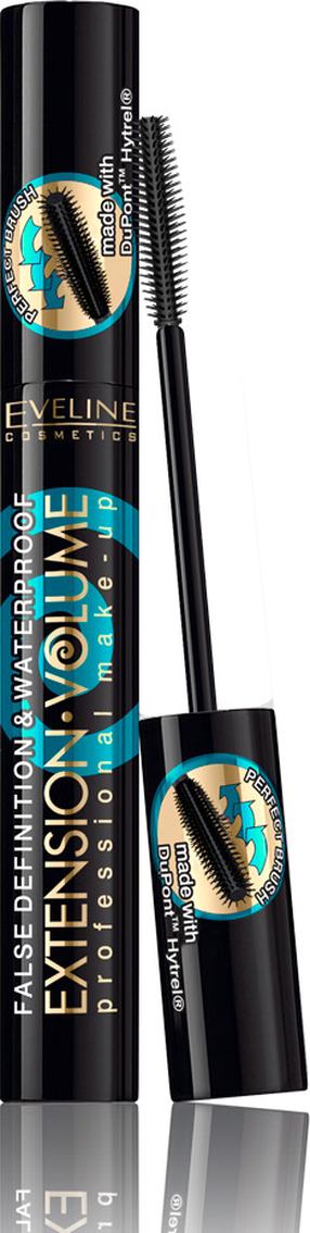 Blakstienų tušas Eveline Extension Volume Waterproof, 10 ml, juoda sp. black