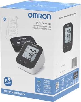 Žastinis kraujospūdžio matuoklis Omron M2+ Connect BT (HEM-7188T1-LE), balta sp./juoda sp.
