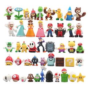 Figūrėlių rinkinys Super Mario, 48 vnt., įvairių spalvų