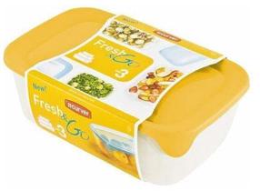 Toiduainekarbi komplekt Curver Fresh&Go, 0.5 - 2 l, läbipaistev v./kollane v., 3 tk