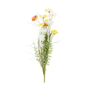 Dirbtinių gėlių puokštė Domoletti, geltona sp./oranžinė sp., 60 cm