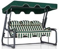 Lauko sūpynės Kalune Design Vitis, balta sp./juoda sp./žalia sp., 110 cm x 200 cm x 165 cm