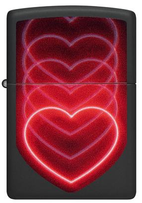 Žiebtuvėlis Zippo 48593 Hearts Design, juoda sp./raudona sp.